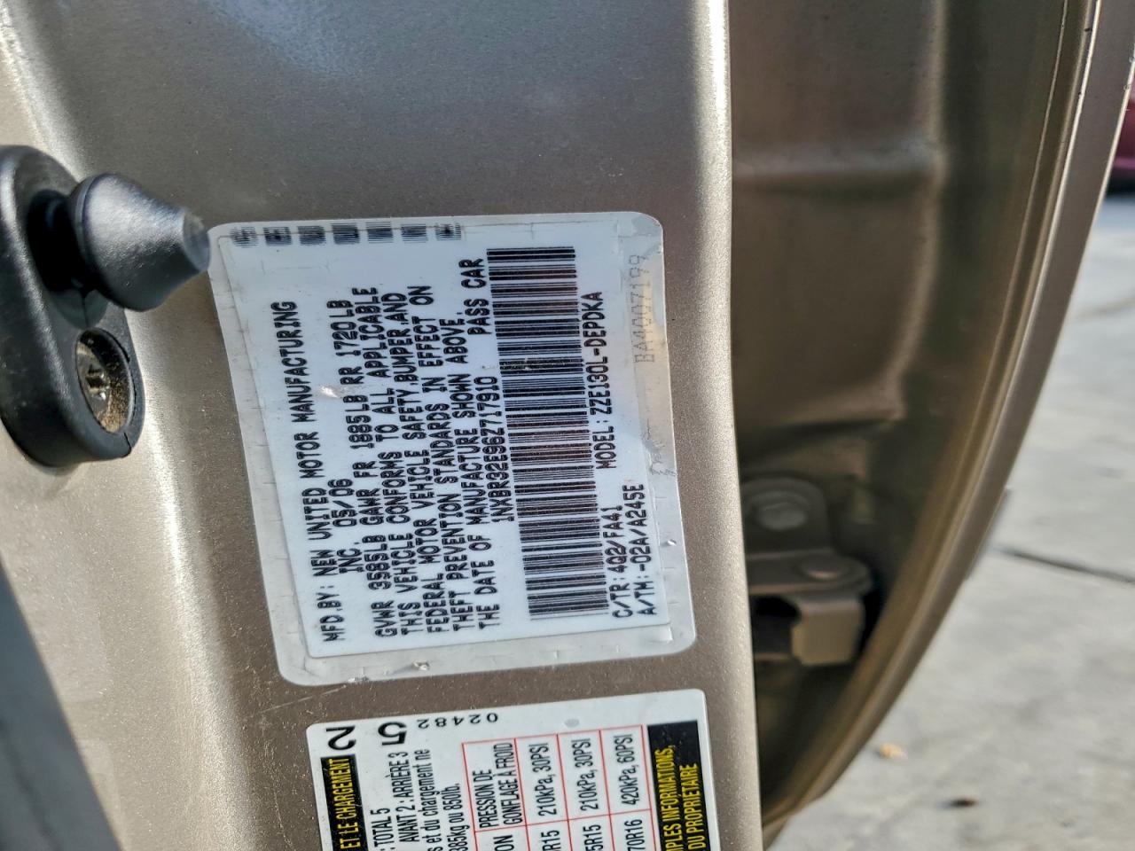 2006 Toyota Corolla Ce VIN: 1NXBR32E96Z717910 Lot: 94578625