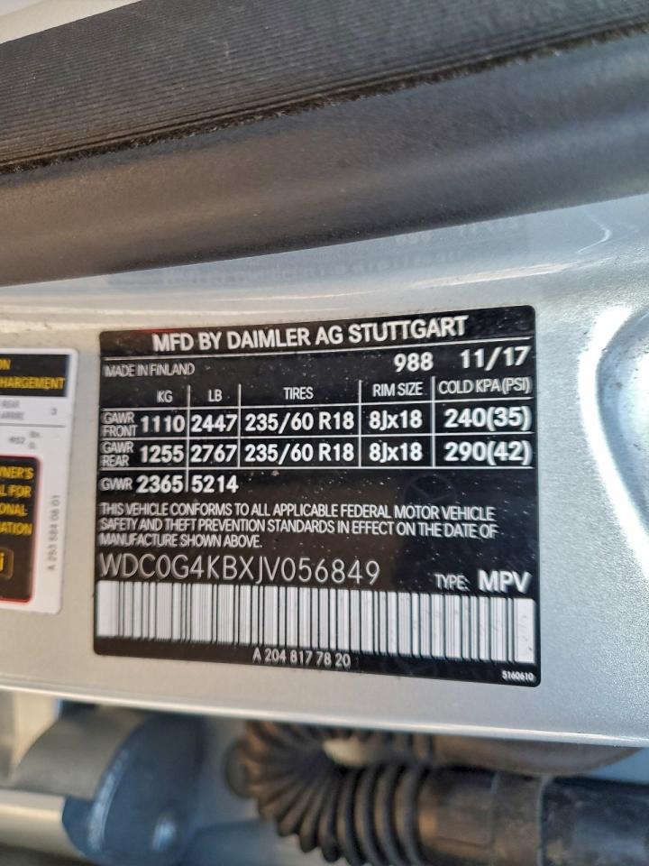 2018 Mercedes-Benz Glc 300 4Matic VIN: WDC0G4KBXJV056849 Lot: 95851515