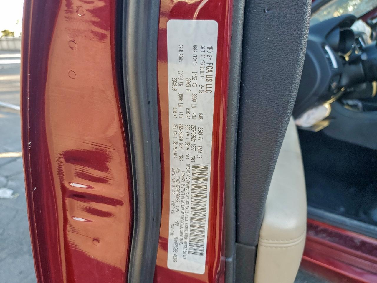 2019 Dodge Durango Gt VIN: 1C4RDHDG6KC700091 Lot: 94579505