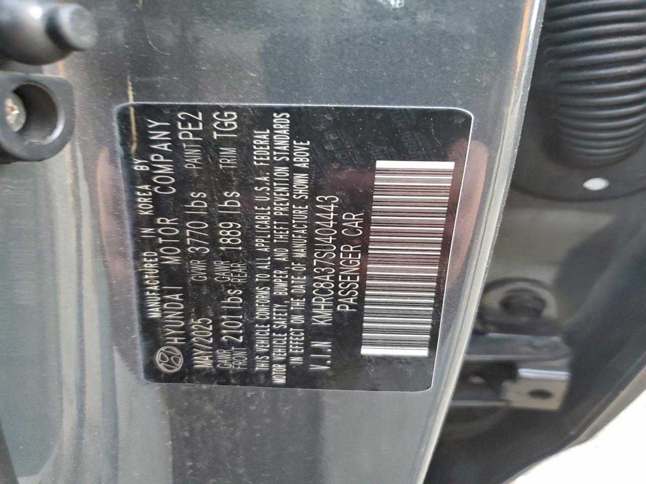 2025 Hyundai Venue Sel VIN: KMHRC8A37SU404443 Lot: 94444105