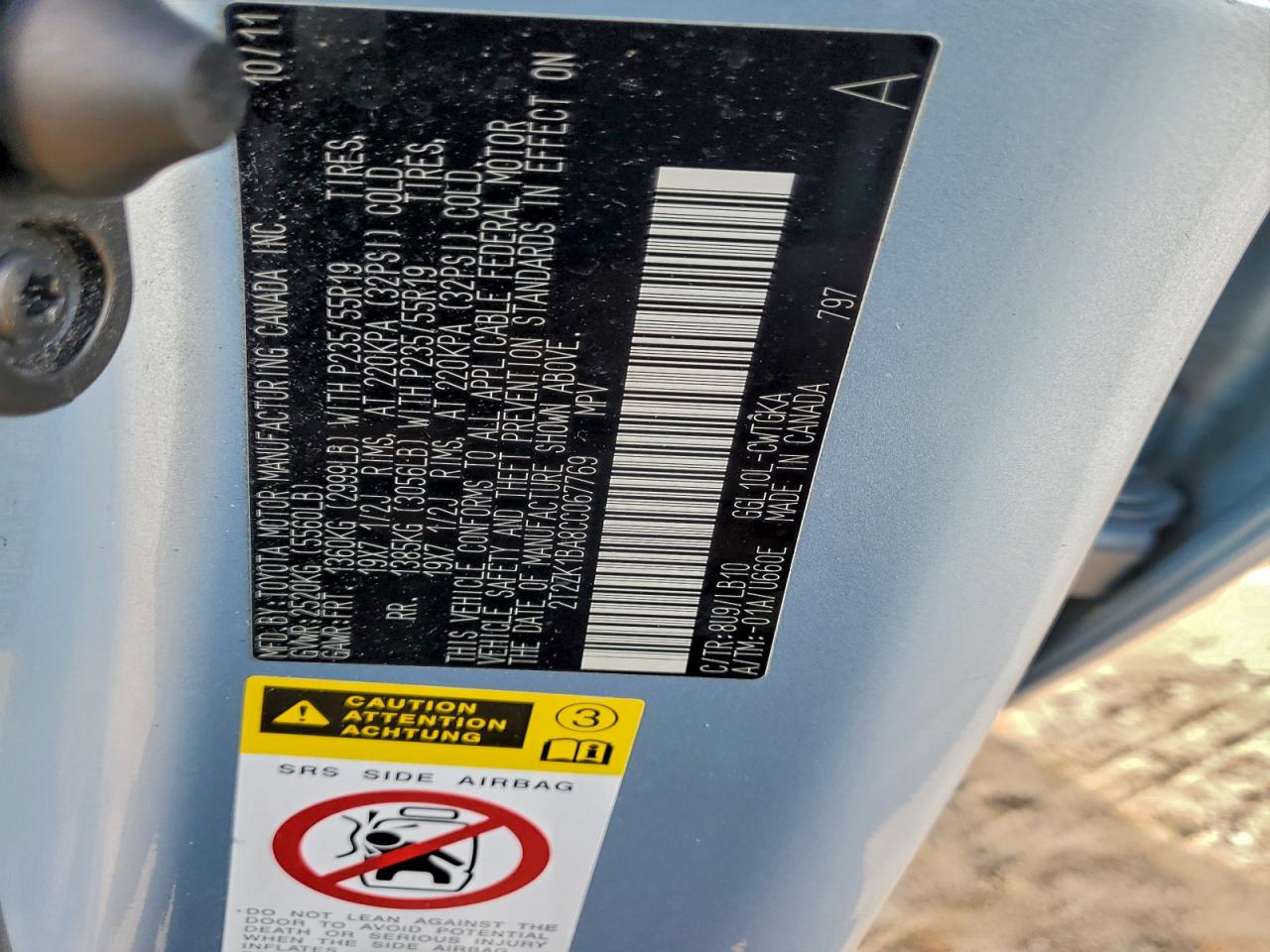 2012 Lexus Rx 350 VIN: 2T2ZK1BA8CC067769 Lot: 95176775