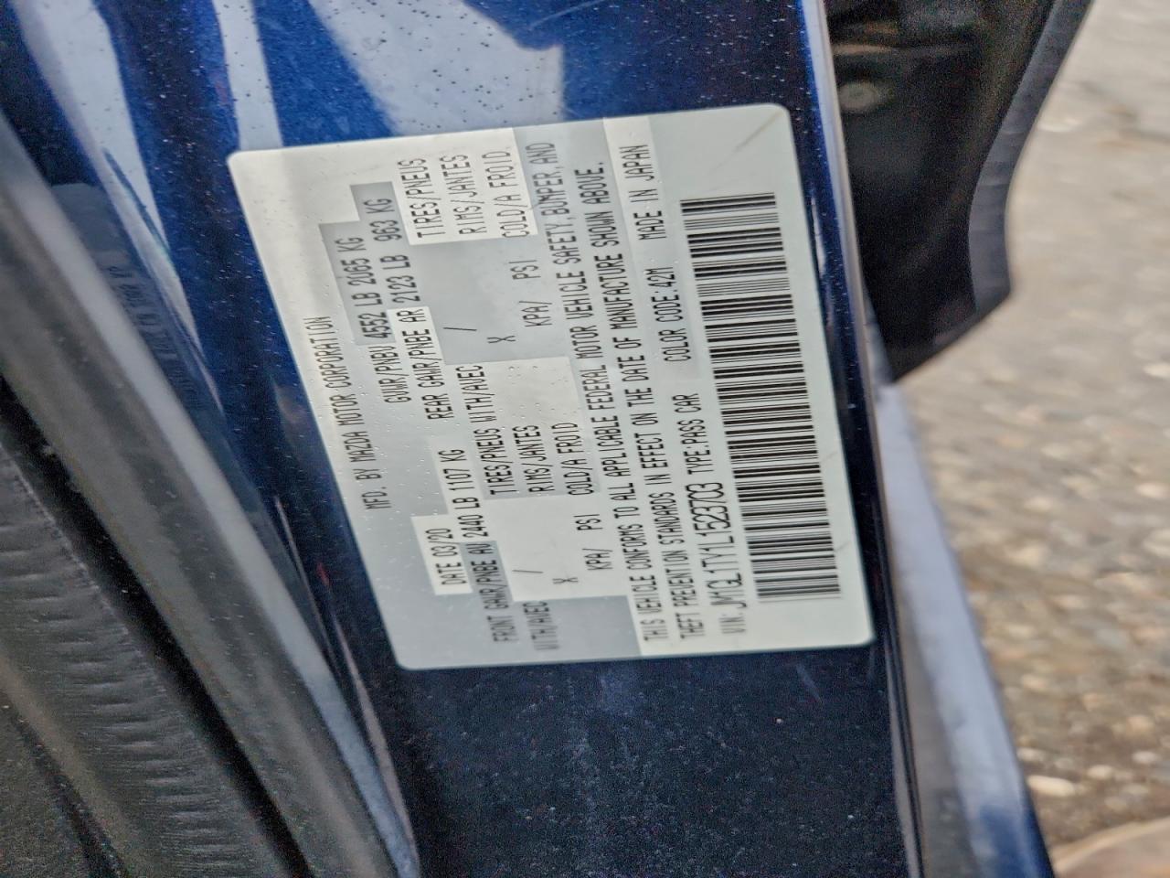 2020 Mazda 6 Grand Touring VIN: JM1GL1TY1L1523703 Lot: 95111455