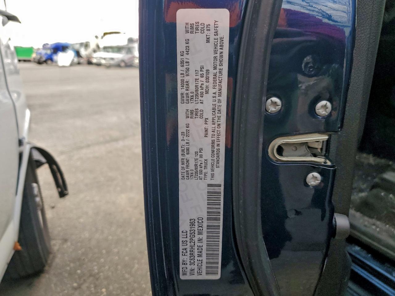 2023 Ram 3500 Big Horn VIN: 3C63RRHL2PG531963 Lot: 95272505