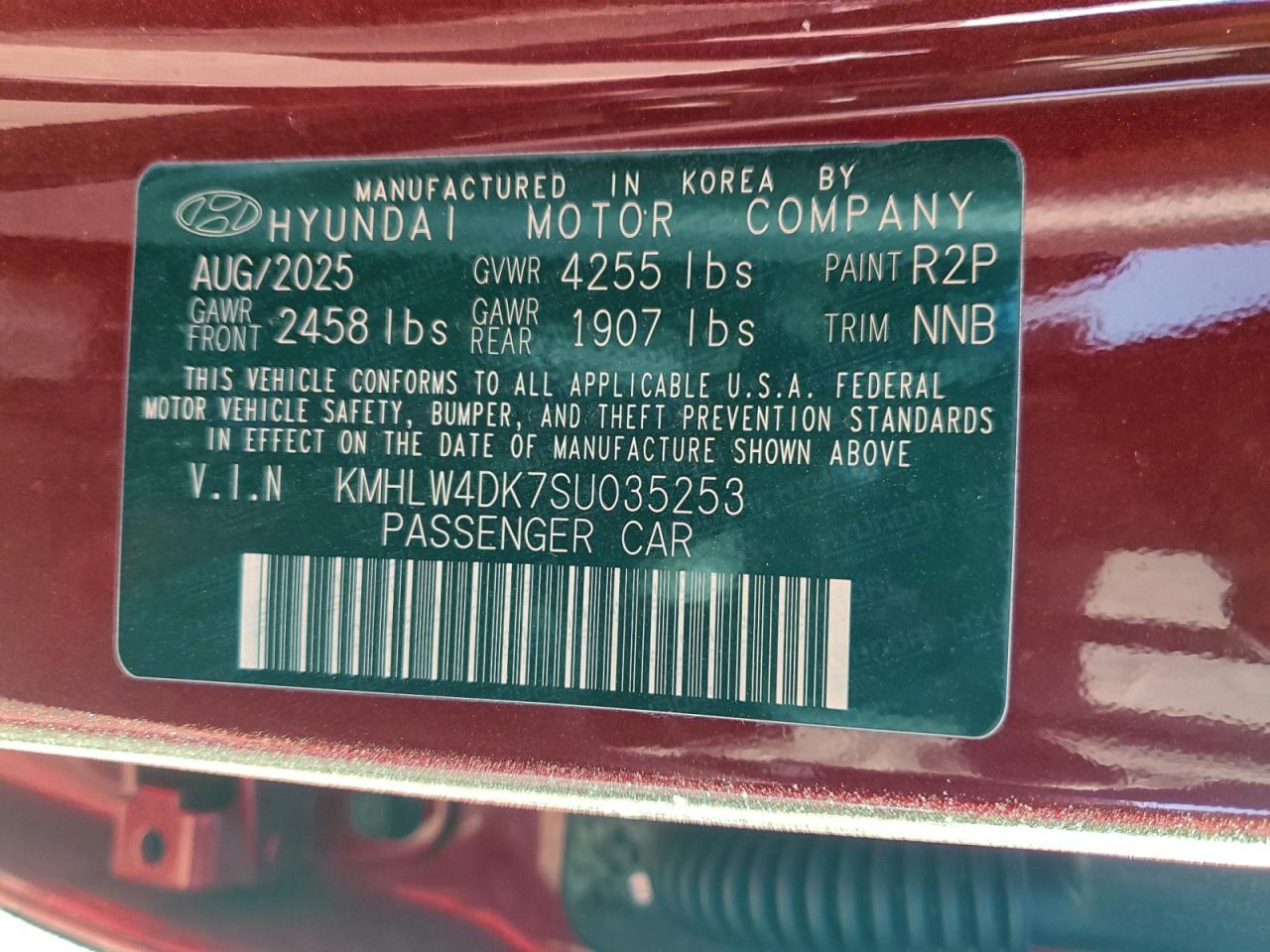 2025 Hyundai Elantra N VIN: KMHLW4DK7SU035253 Lot: 97502585