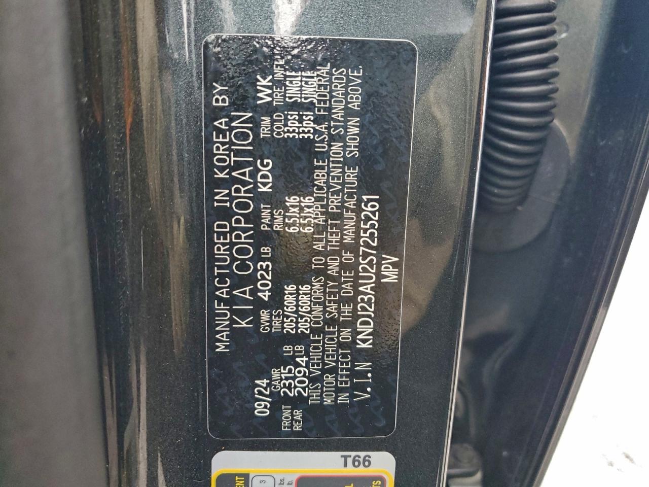 2025 Kia Soul Lx VIN: KNDJ23AU2S7255261 Lot: 94701185