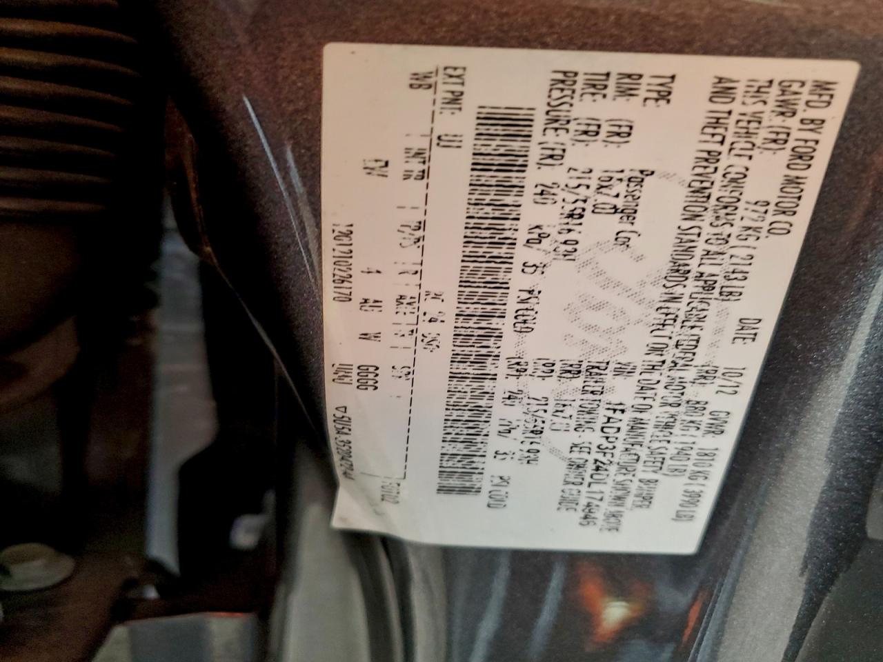 2013 Ford Focus Se VIN: 1FADP3F24DL174946 Lot: 94944475