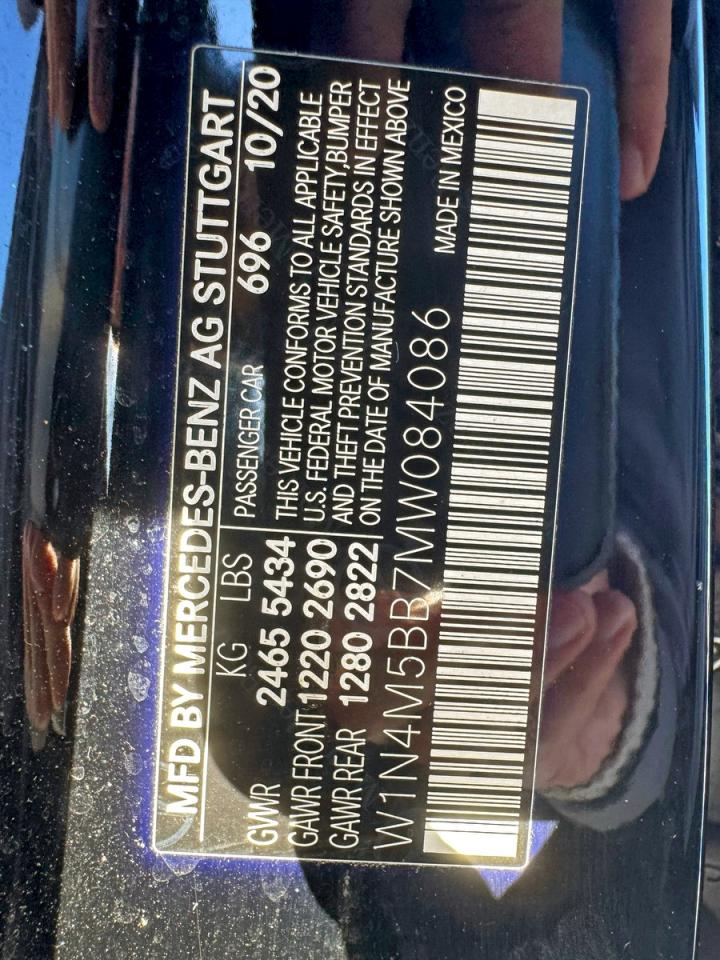 2021 Mercedes-Benz Glb Amg 35 4Matic VIN: W1N4M5BB7MW084086 Lot: 97849555