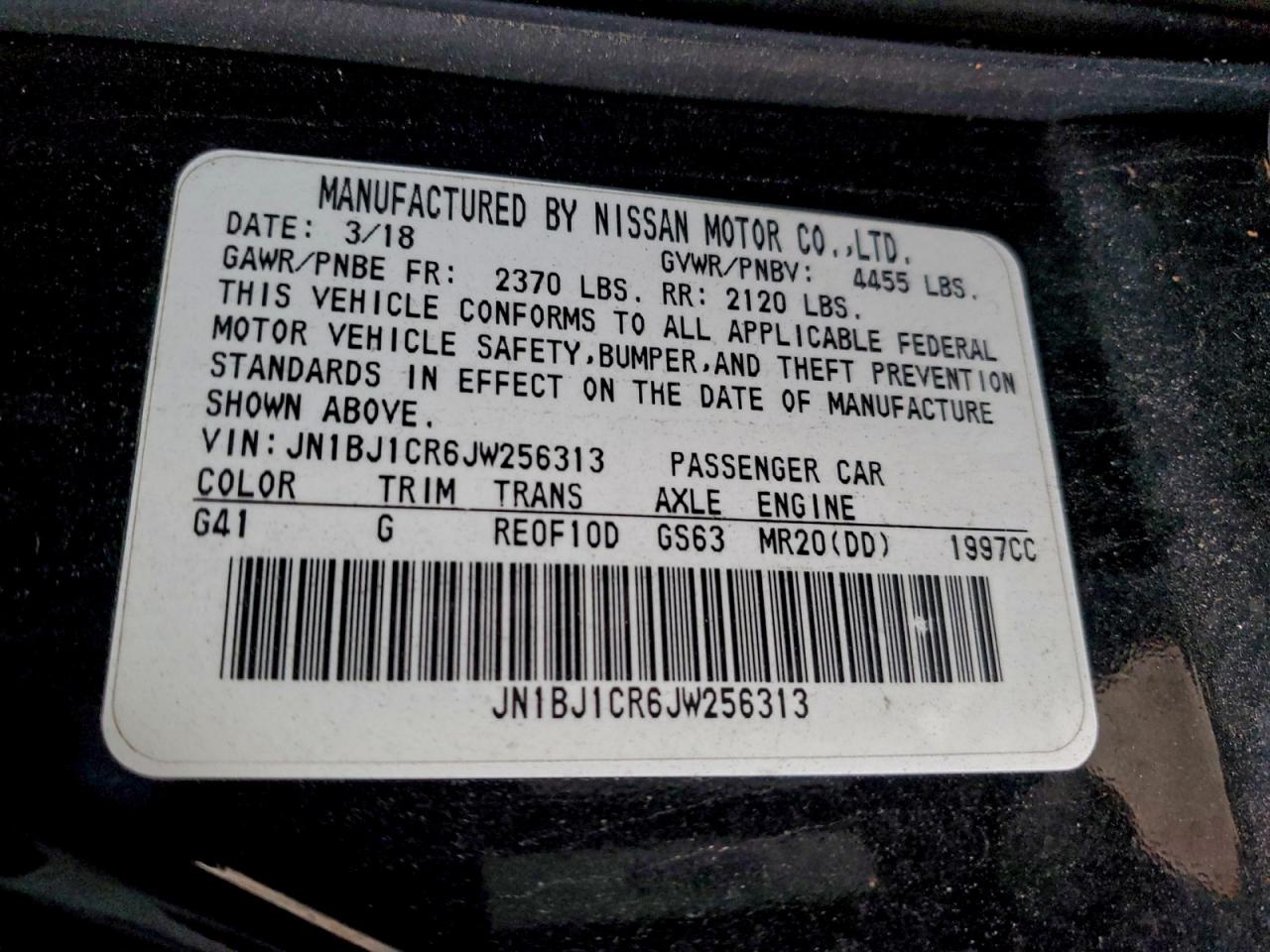 2018 Nissan Rogue Sport S VIN: JN1BJ1CR6JW256313 Lot: 96125495