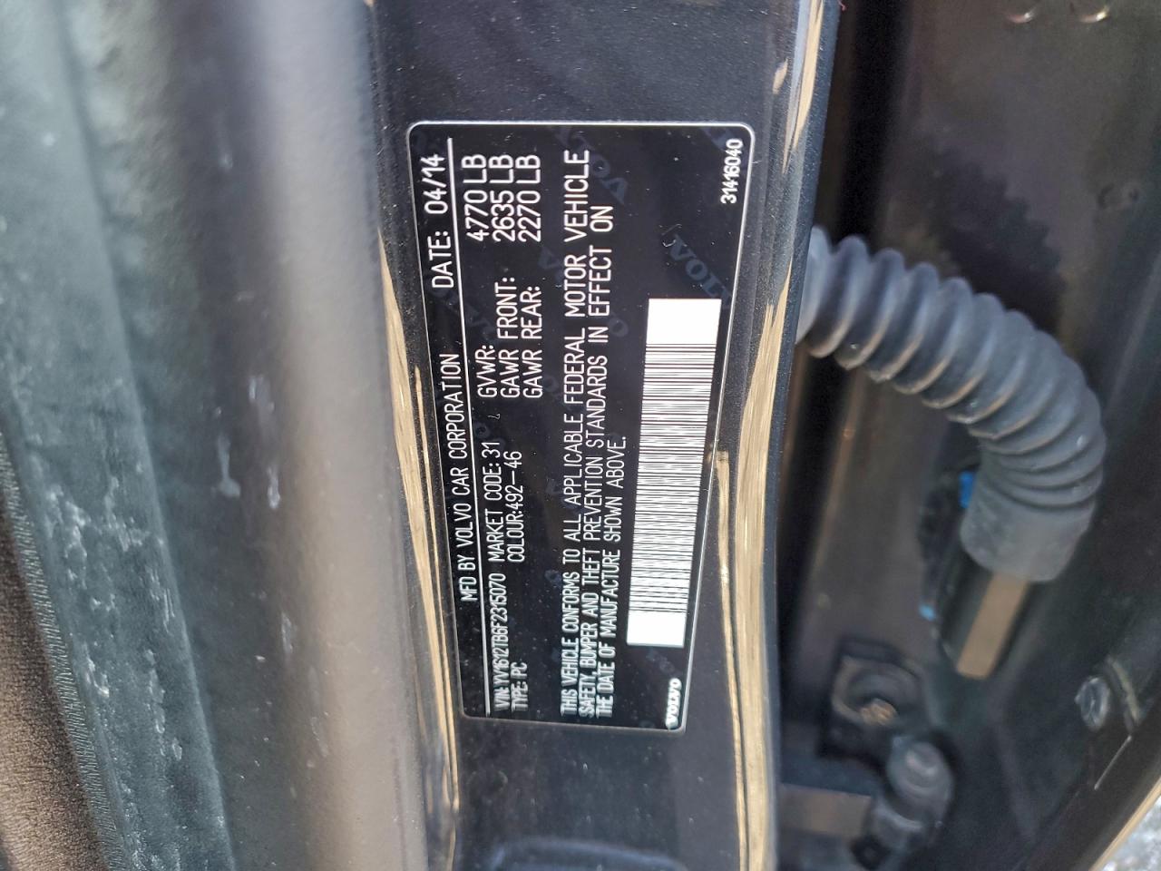 2015 Volvo S60 Premier VIN: YV1612TB6F2315070 Lot: 94561685