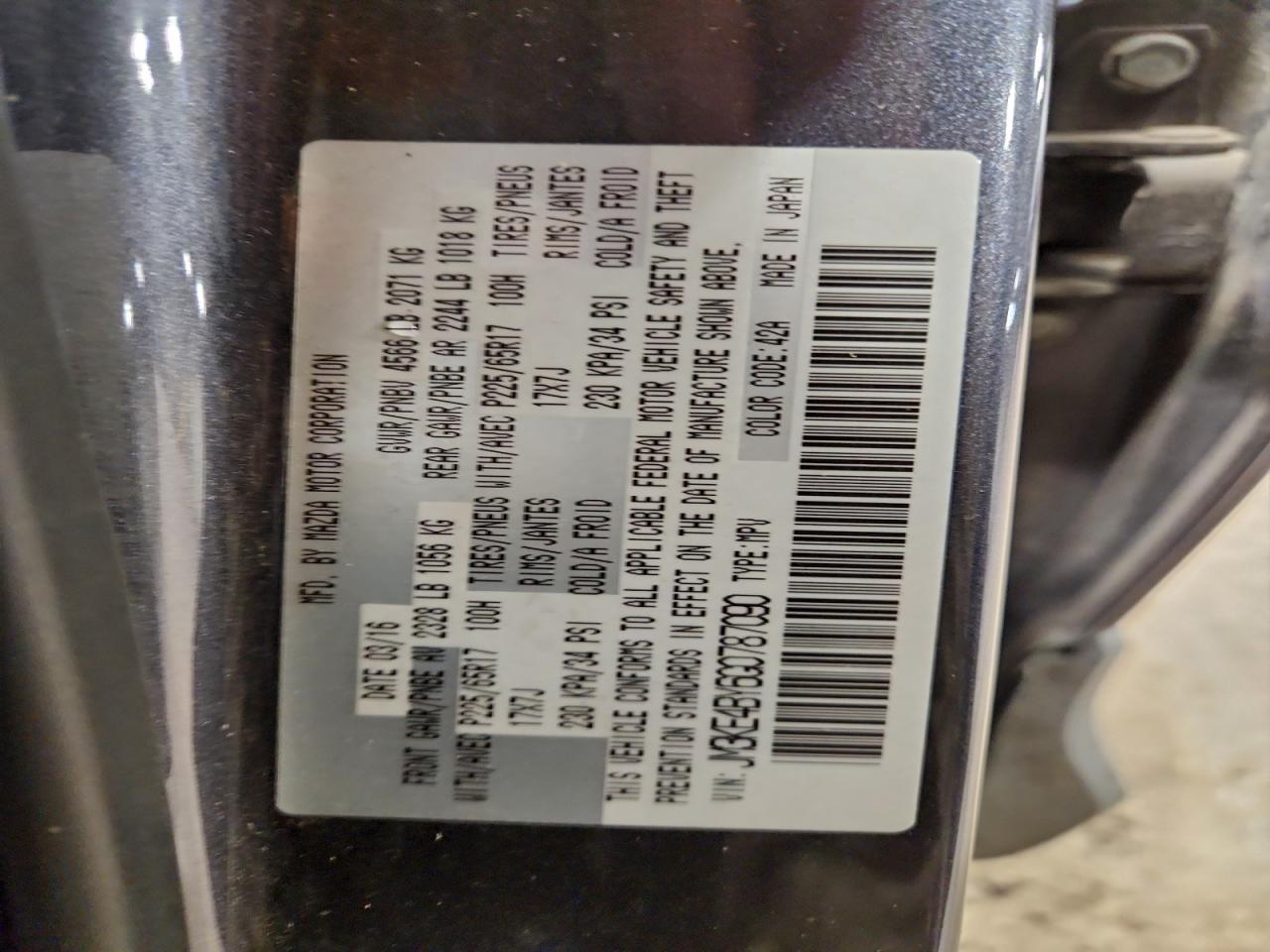 2016 Mazda Cx-5 Sport VIN: JM3KE4BY6G0787090 Lot: 95263325