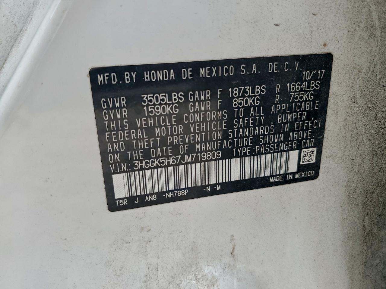 2018 Honda Fit Sport VIN: 3HGGK5H67JM719809 Lot: 96968435