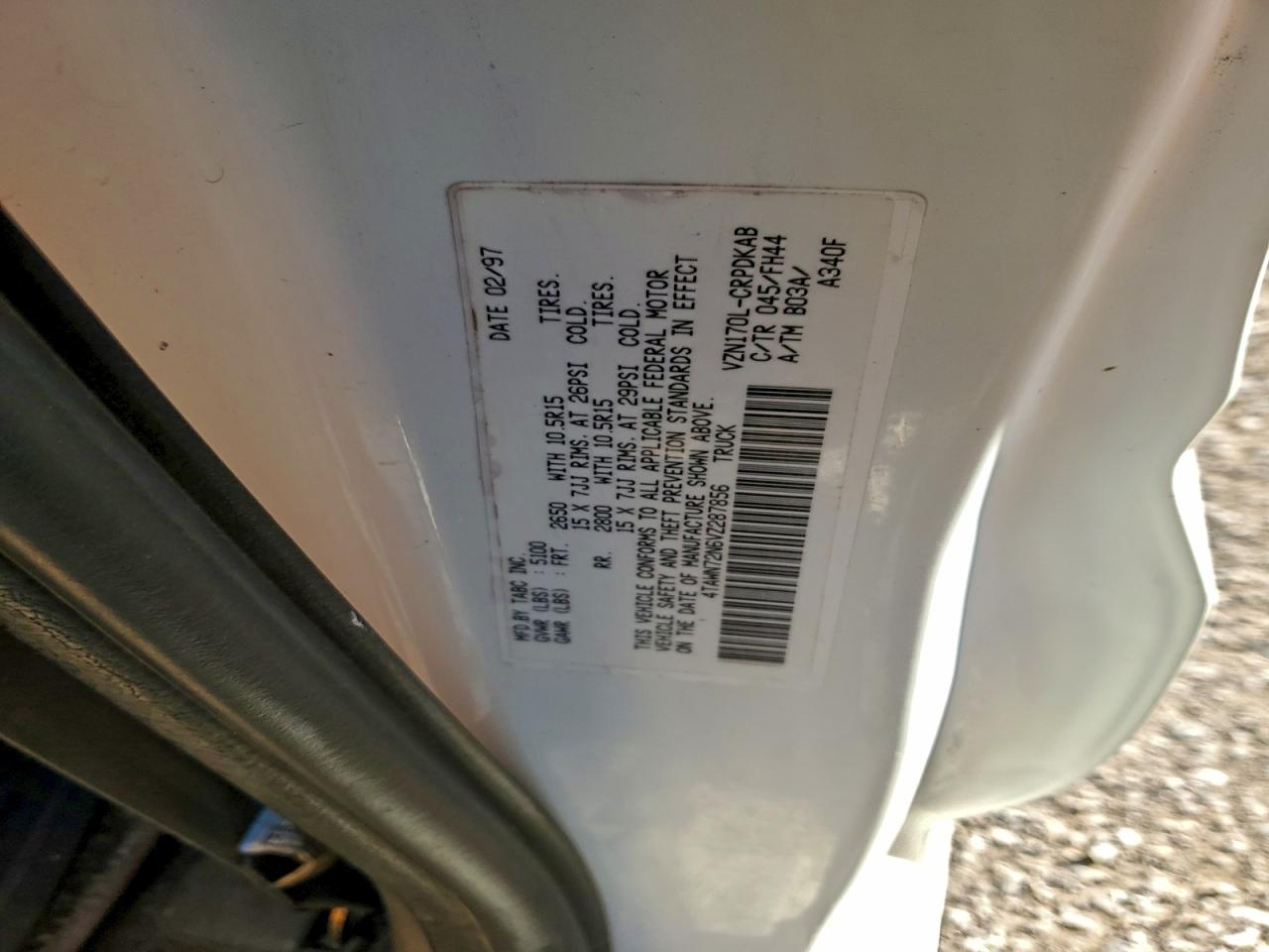 1997 Toyota Tacoma Xtracab VIN: 4TAWN72N6VZ287856 Lot: 95782305