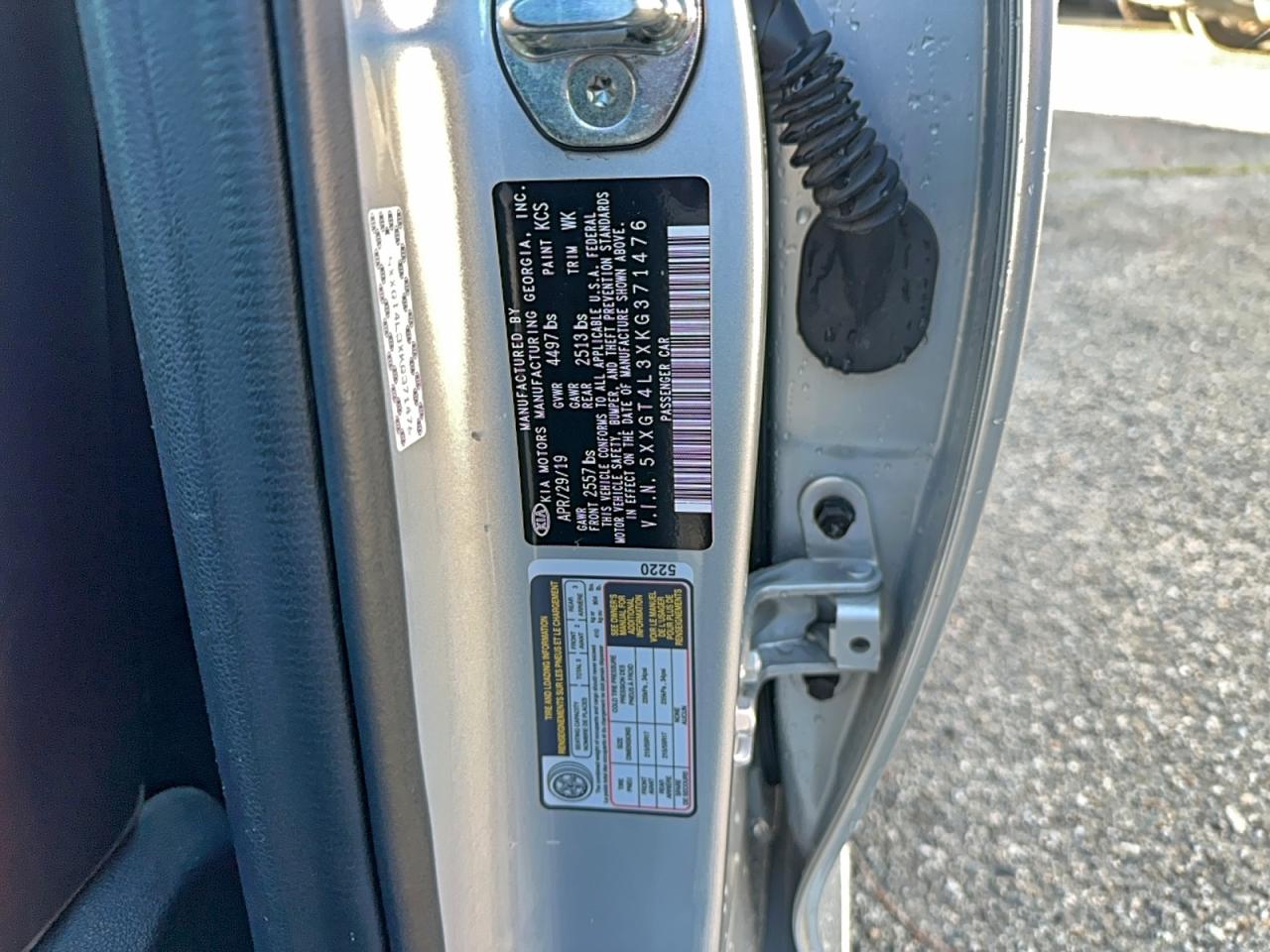 2019 Kia Optima Lx VIN: 5XXGT4L3XKG371476 Lot: 97662595