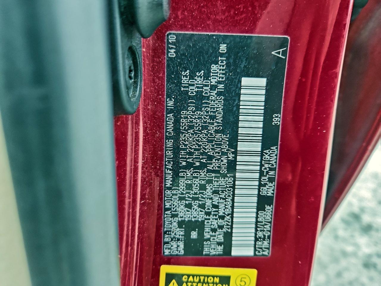 2010 Lexus Rx 350 VIN: 2T2ZK1BA8AC031061 Lot: 95142425