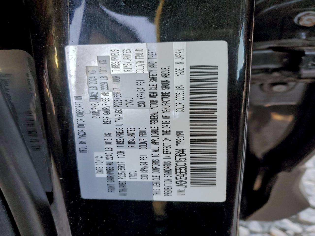 2013 Mazda Cx-5 Sport VIN: JM3KE4BE5D0157644 Lot: 95192785