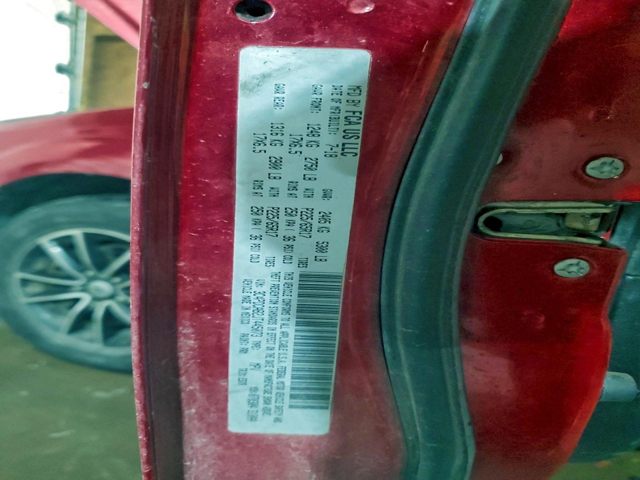 2018 Dodge Journey Se VIN: 3C4PDCAB2JT445073 Lot: 95618415