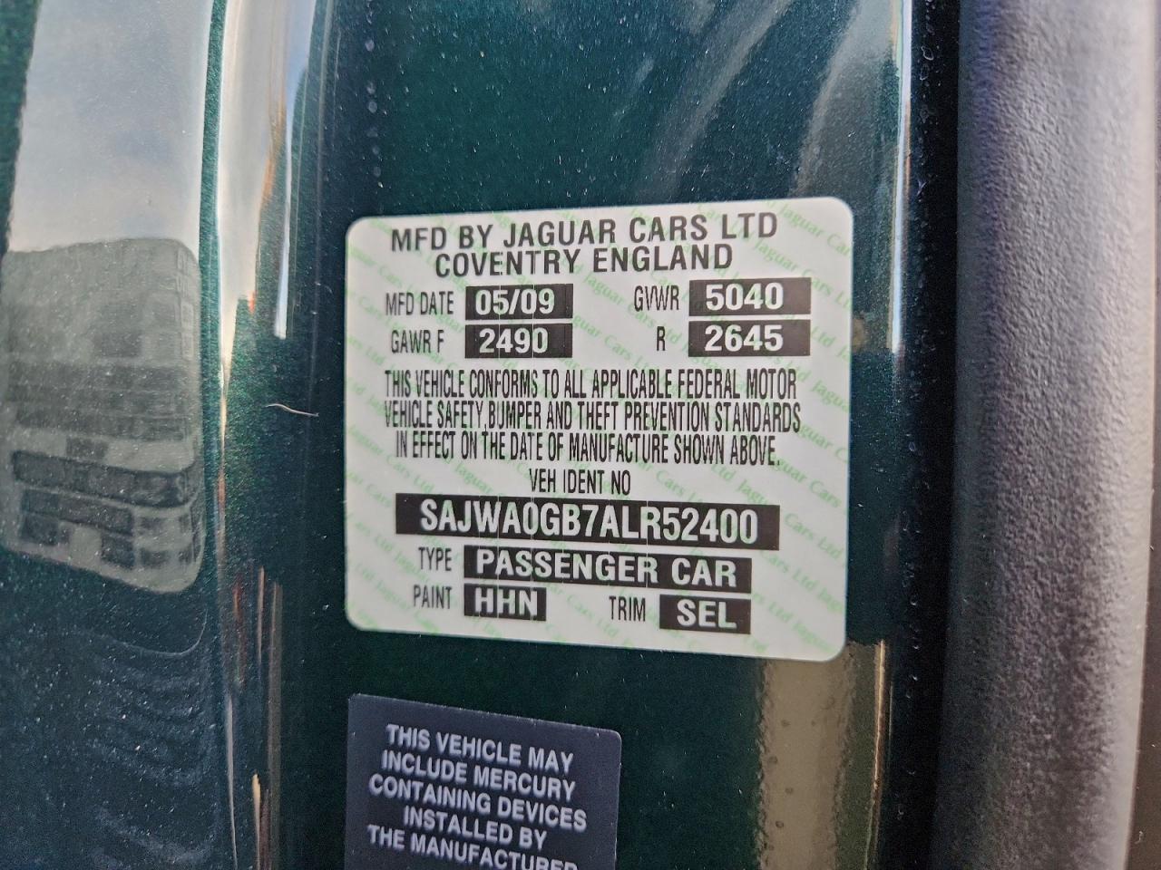 2010 Jaguar Xf Premium VIN: SAJWA0GB7ALR52400 Lot: 95210595