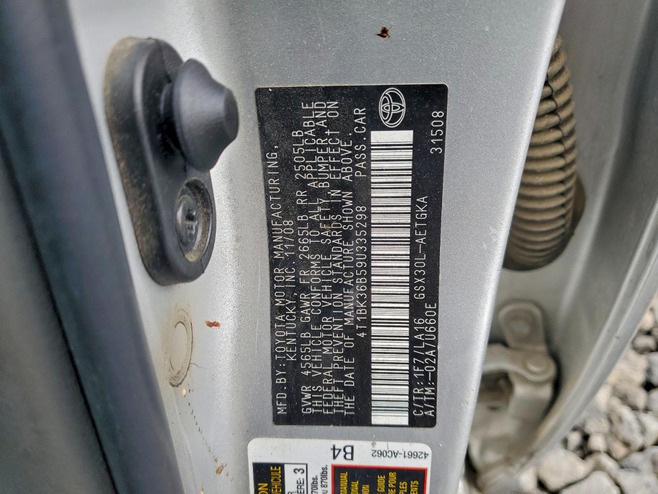 2009 Toyota Avalon Xl VIN: 4T1BK36B59U335298 Lot: 96604725