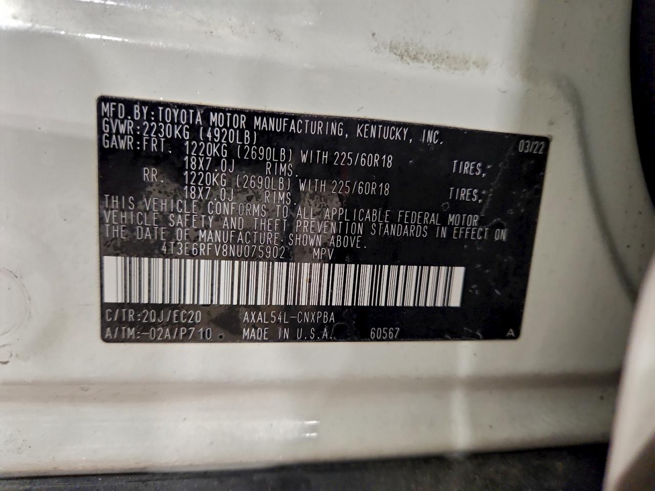 2022 Toyota Rav4 Xse VIN: 4T3E6RFV8NU075902 Lot: 94499965