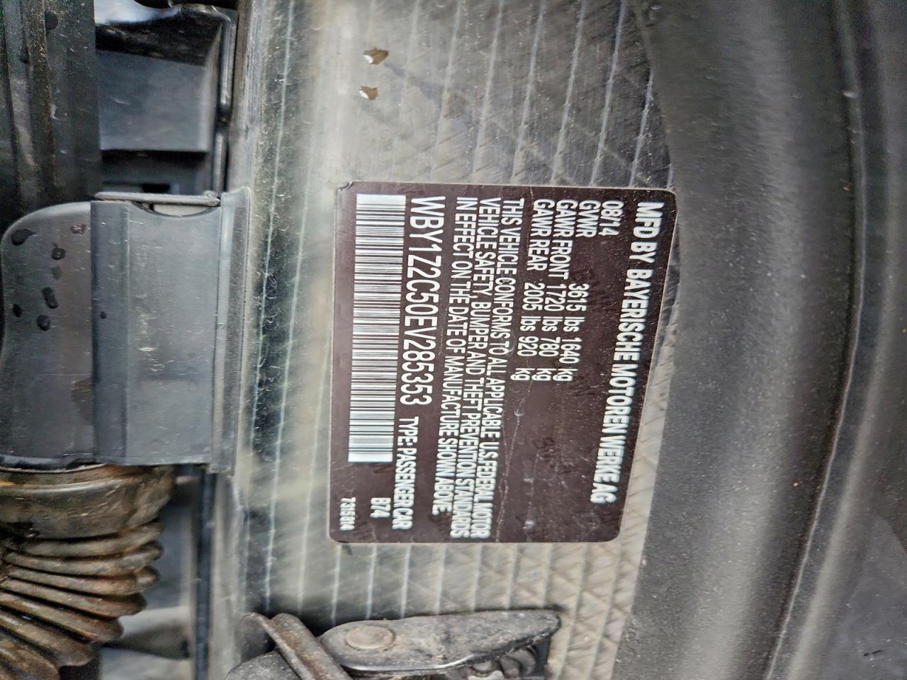 2014 BMW I3 Bev VIN: WBY1Z2C50EV285353 Lot: 94227235