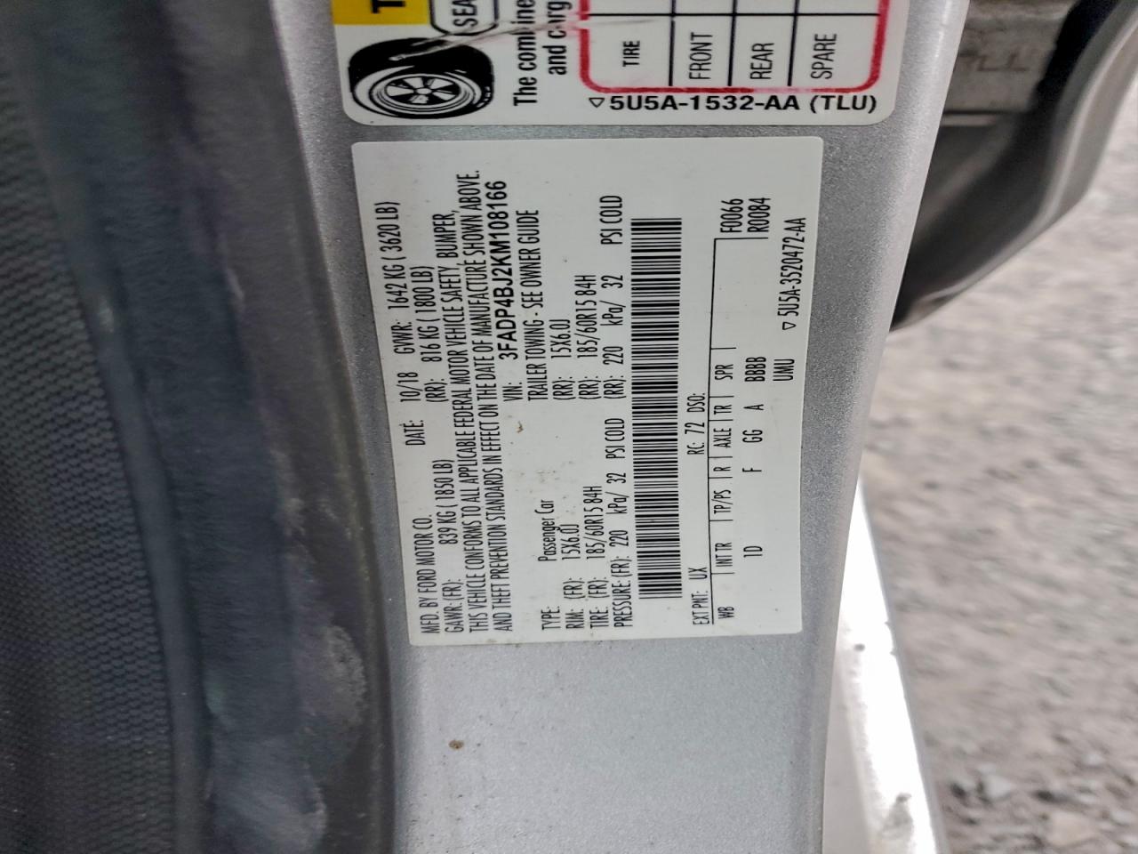 2019 Ford Fiesta Se VIN: 3FADP4BJ2KM108166 Lot: 94513265