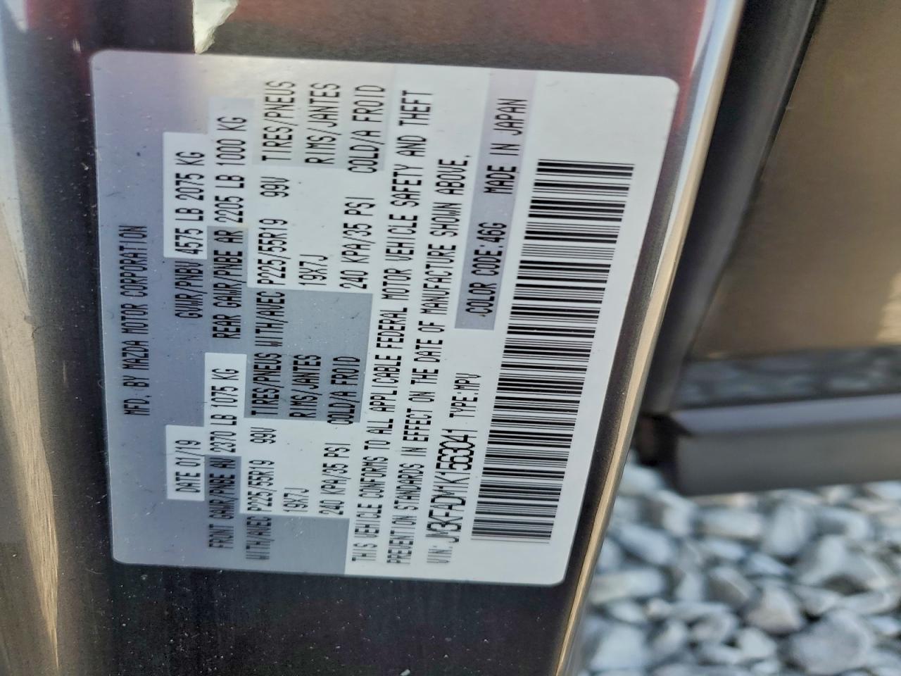 2019 Mazda Cx-5 Grand Touring VIN: JM3KFADM1K1563041 Lot: 94448775