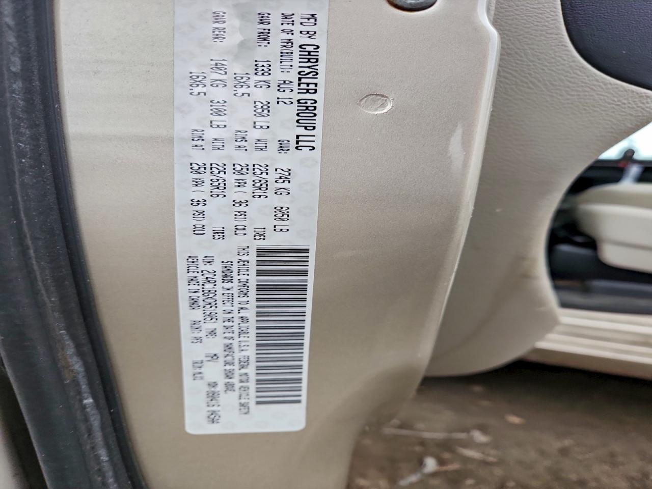 2013 Chrysler Town & Country Touring VIN: 2C4RC1BGXDR519051 Lot: 96527935