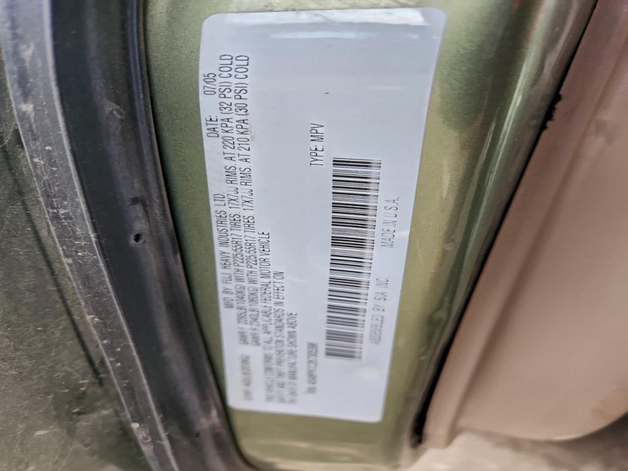 2006 Subaru Legacy Outback 2.5I VIN: 4S4BP61C267305396 Lot: 94500835