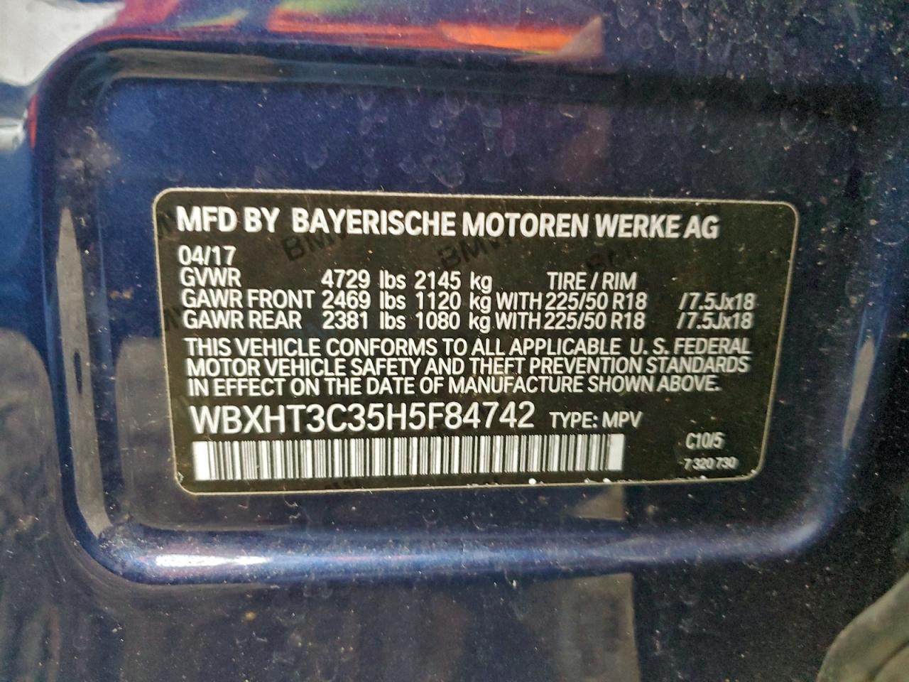 2017 BMW X1 xDrive28I VIN: WBXHT3C35H5F84742 Lot: 94772175