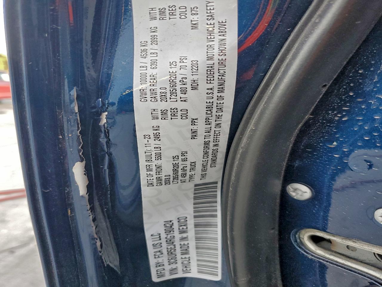 2024 Ram 2500 Powerwagon VIN: 3C6UR5EJ4RG190424 Lot: 94366395