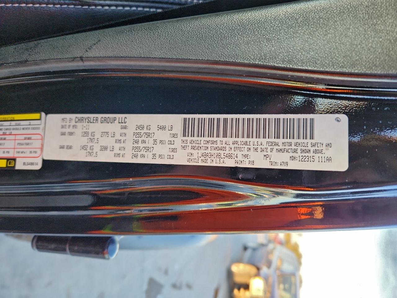 2011 Jeep Wrangler Unlimited Sport VIN: 1J4BA3H10BL548614 Lot: 95969615