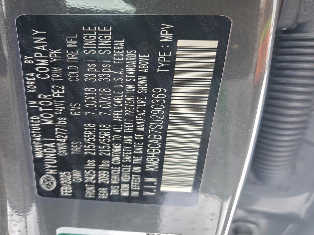 2025 Hyundai Kona Sel VIN: KM8HBCAB7SU290369 Lot: 95259835