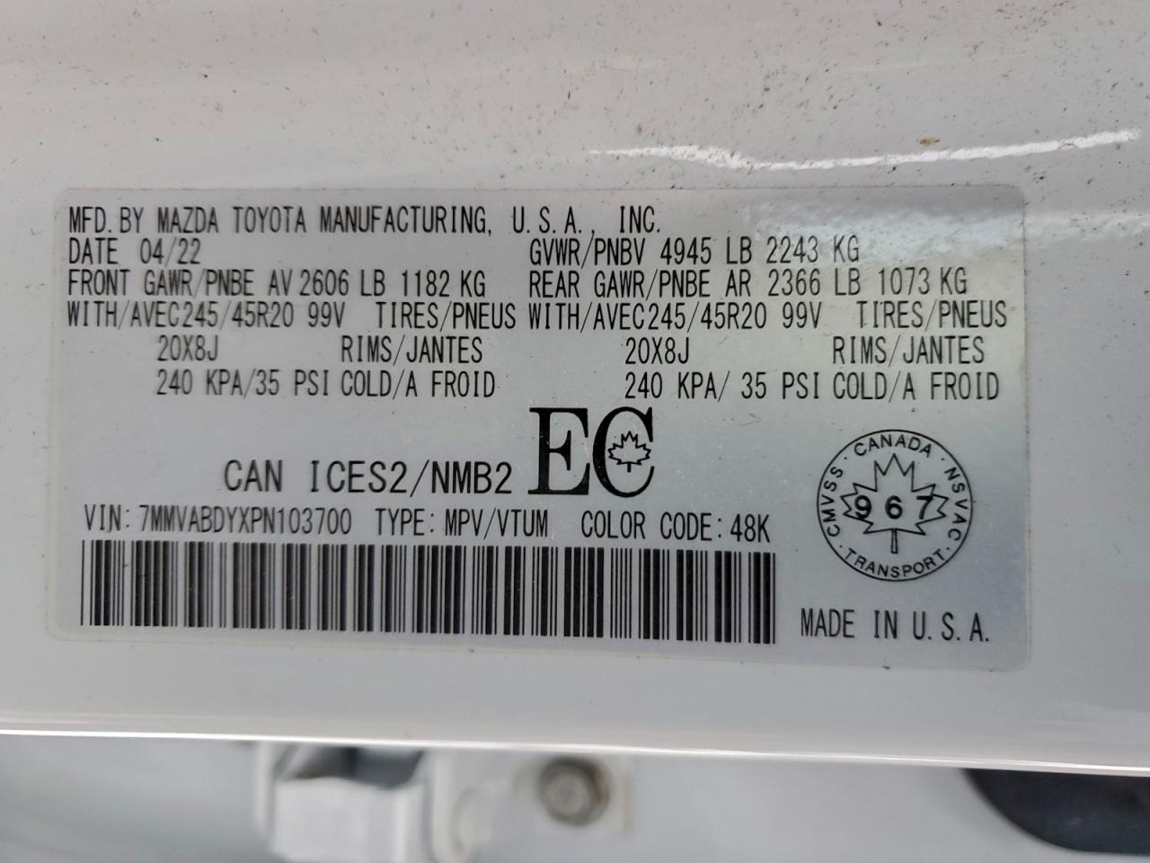 2023 Mazda Cx-50 Premium VIN: 7MMVABDYXPN103700 Lot: 94720055