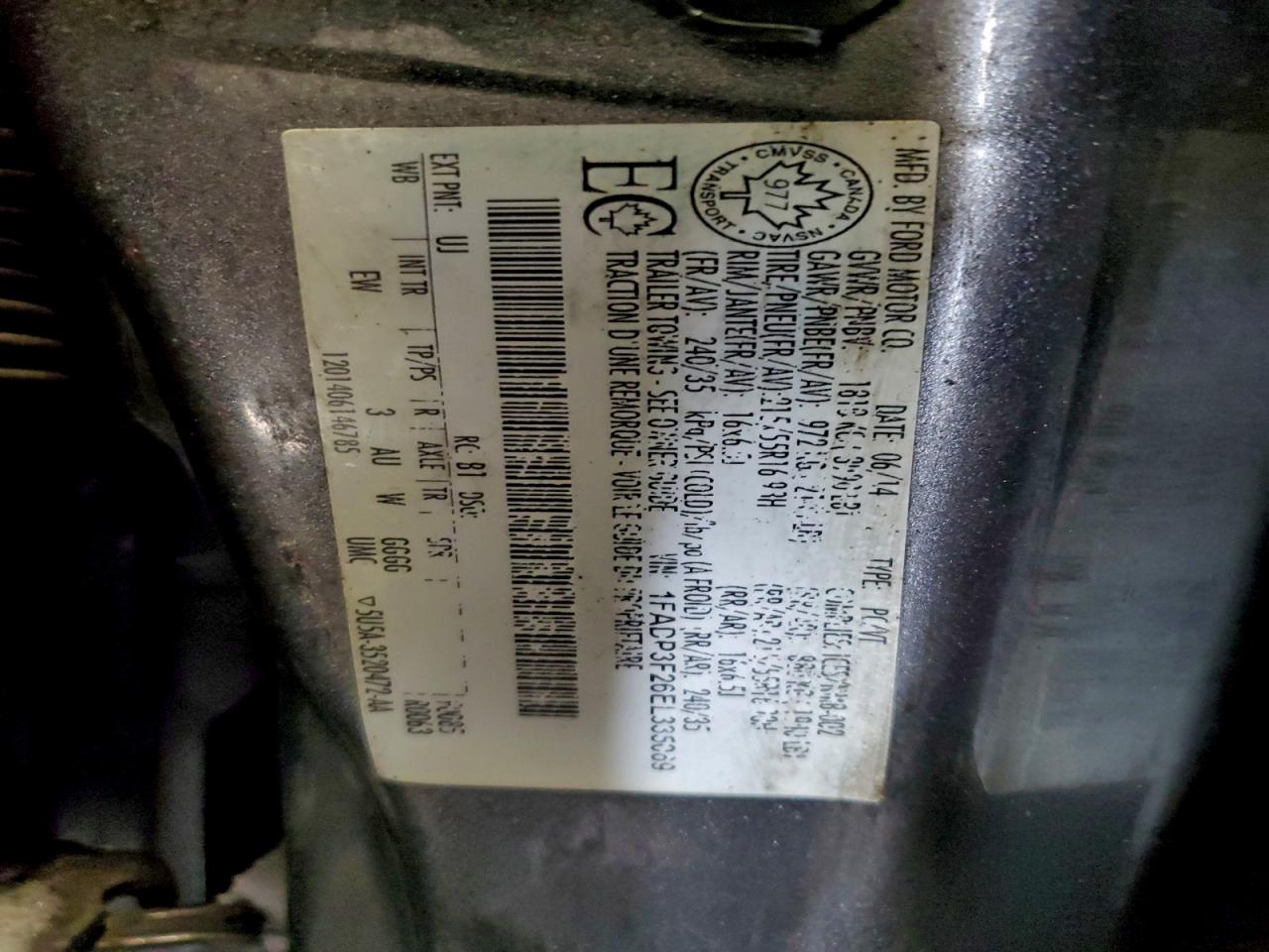 2014 Ford Focus Se VIN: 1FADP3F26EL335069 Lot: 95621155