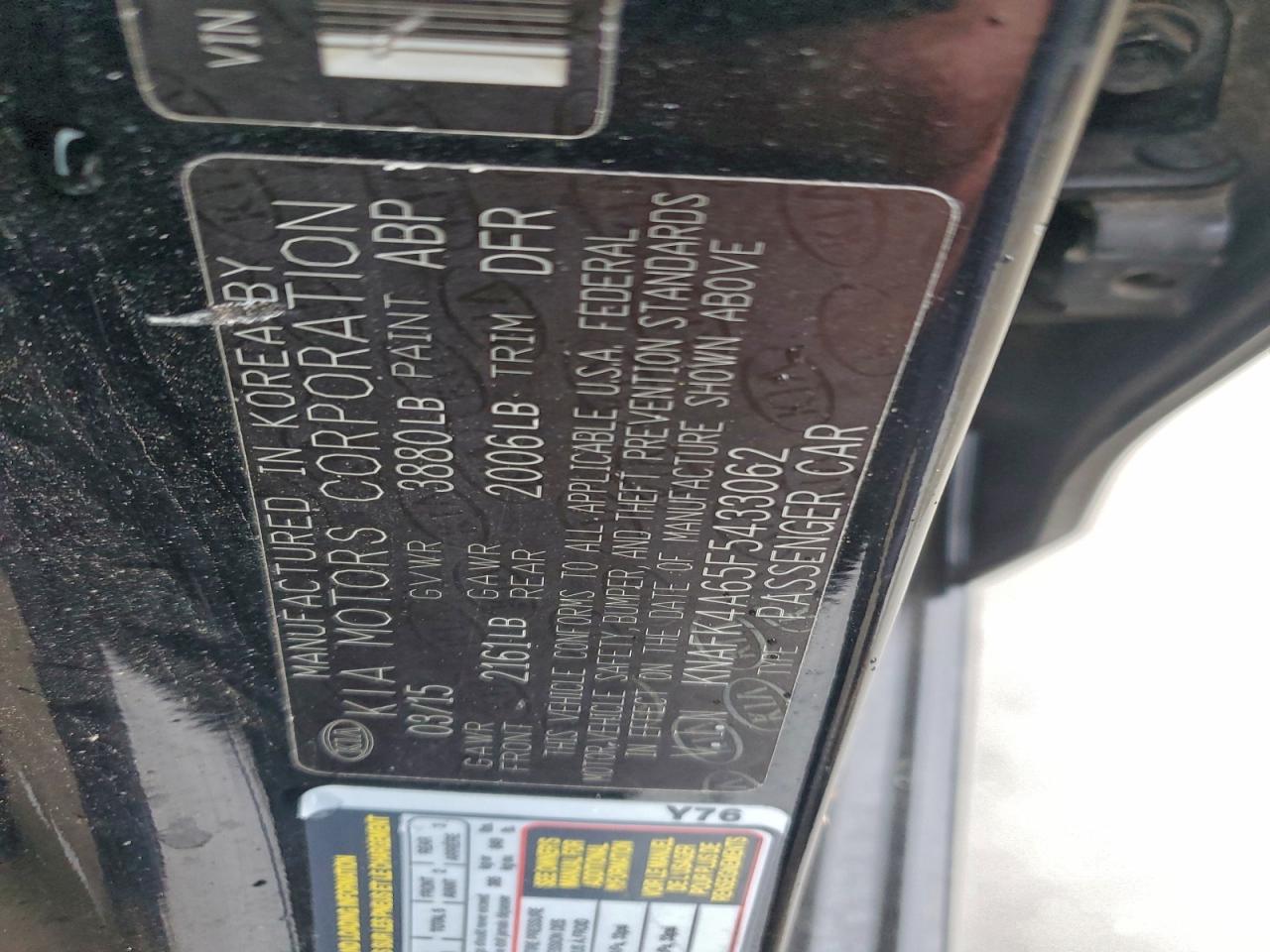 2015 Kia Forte Lx VIN: KNAFK4A65F5433062 Lot: 95944695