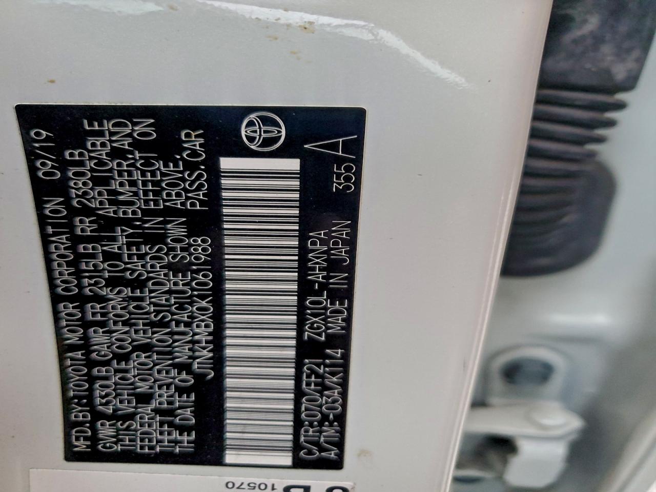 2019 Toyota C-Hr Xle VIN: JTNKHMBX0K1061988 Lot: 94548045