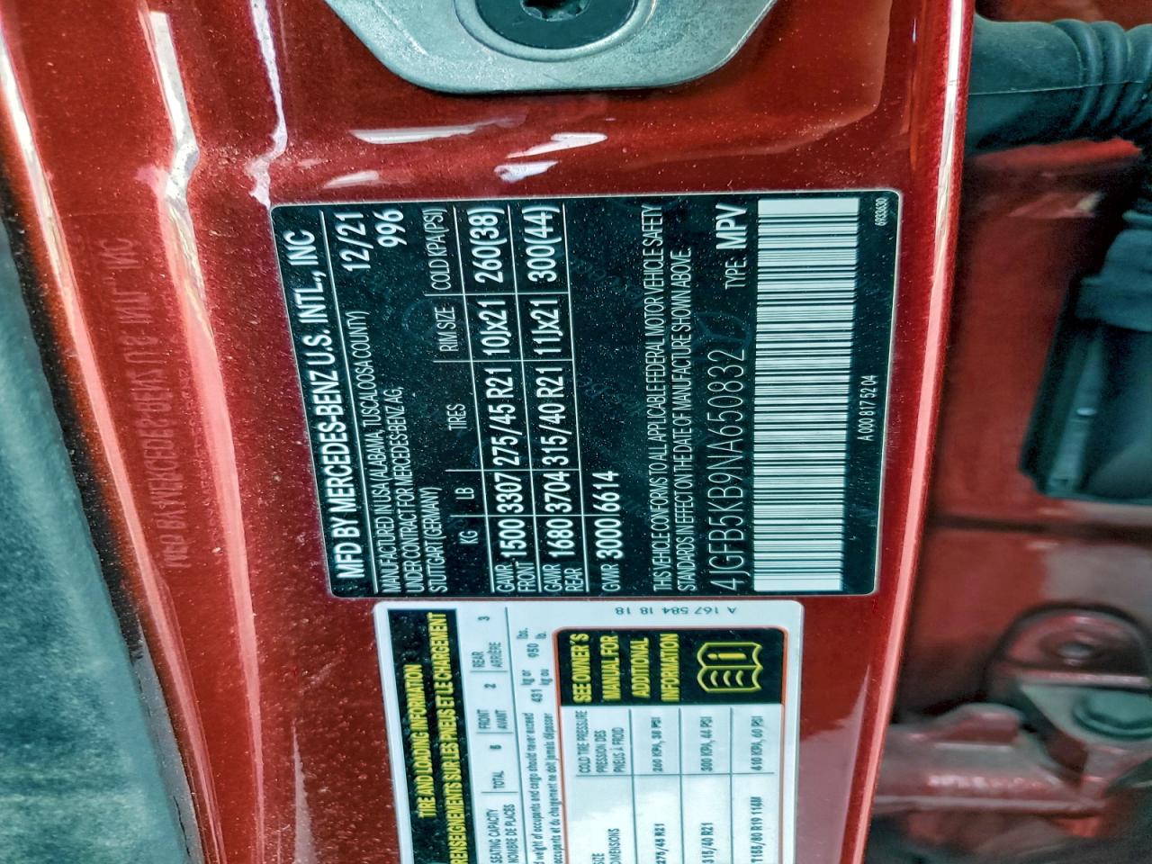 2022 Mercedes-Benz Gle 450 4Matic VIN: 4JGFB5KB9NA650832 Lot: 94377985