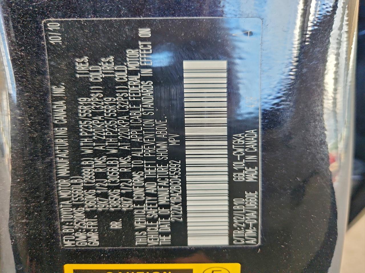 2011 Lexus Rx 350 VIN: 2T2ZK1BA2BC045992 Lot: 95982735