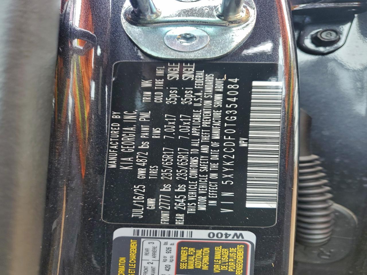 2026 Kia Sportage Lx VIN: 5XYK2CDF0TG354084 Lot: 95259825