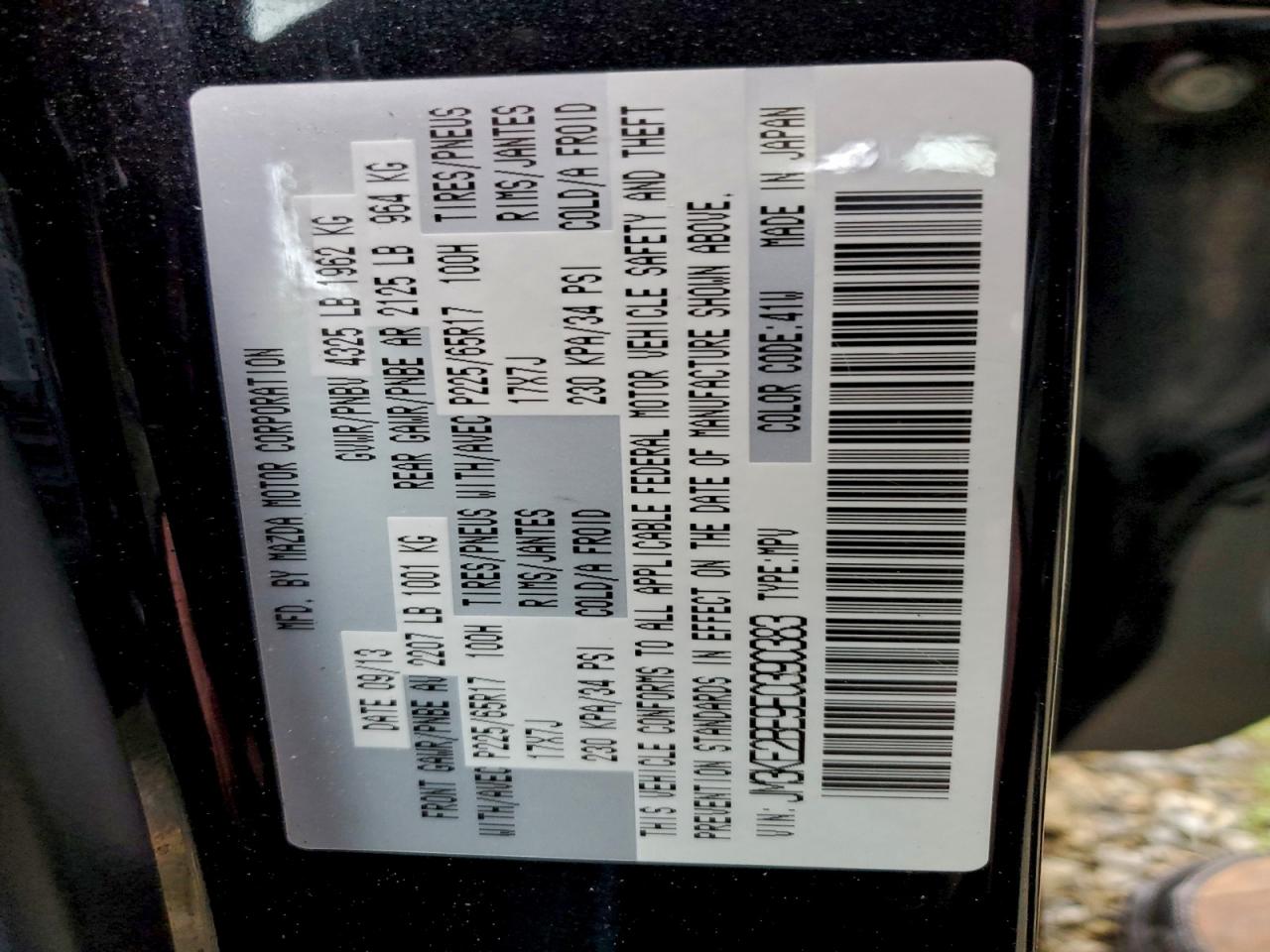 2014 Mazda Cx-5 Sport VIN: JM3KE2BE9E0390383 Lot: 94028215