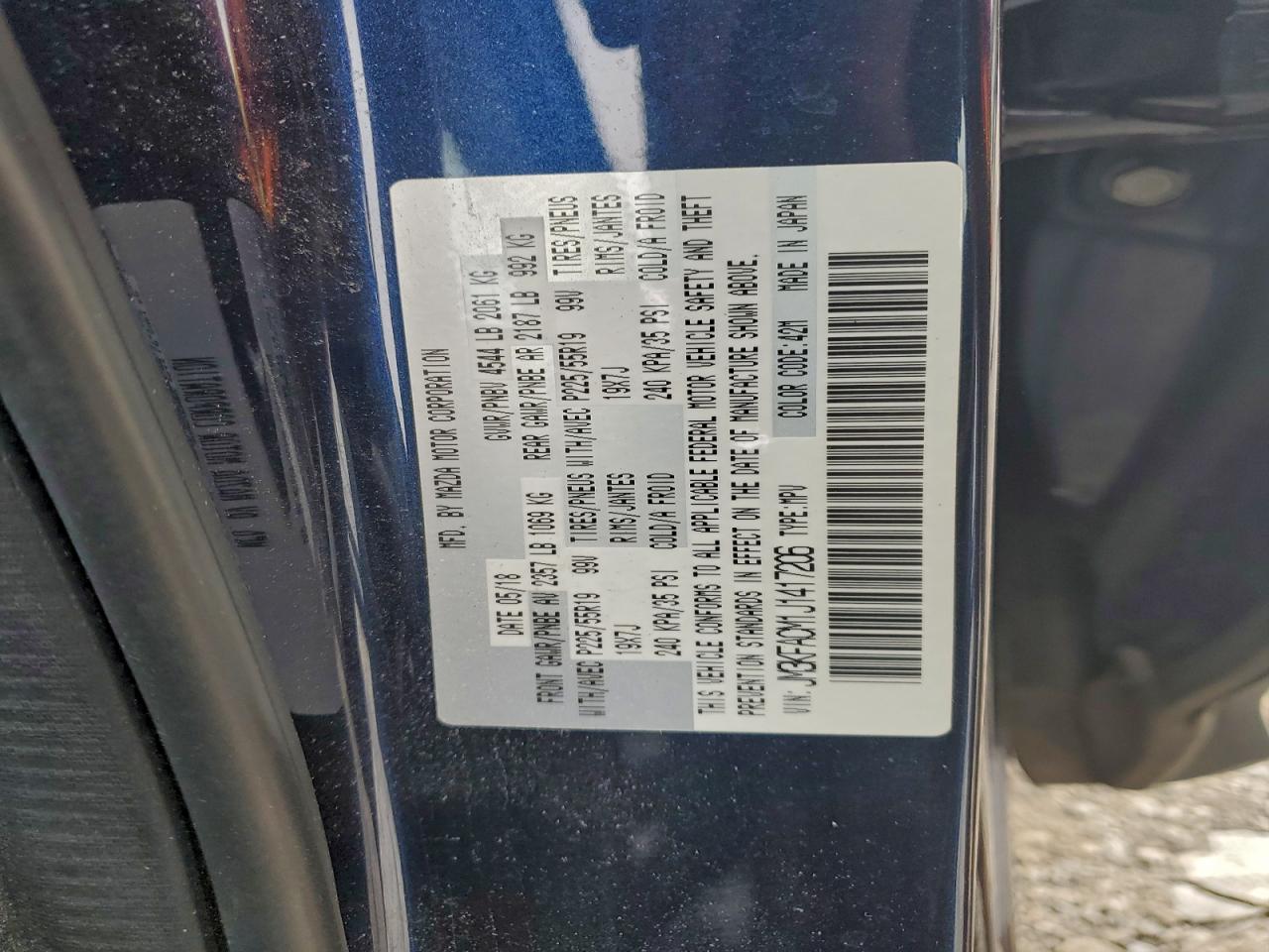 2018 Mazda Cx-5 Touring VIN: JM3KFACM1J1417206 Lot: 95273355