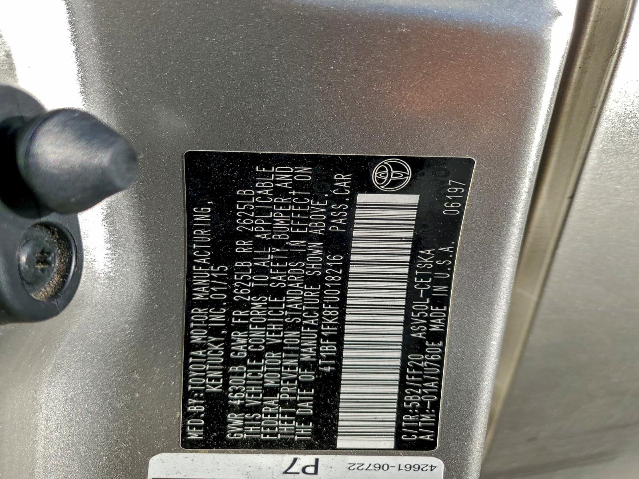 2015 Toyota Camry Le VIN: 4T1BF1FK8FU018216 Lot: 94819895