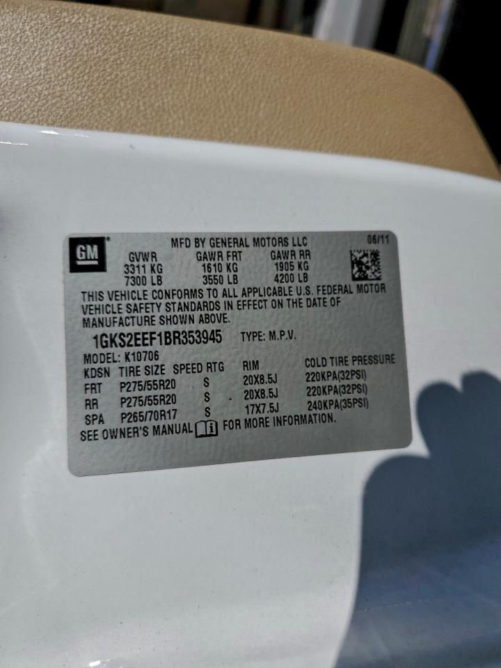 2011 GMC Yukon Denali VIN: 1GKS2EEF1BR353945 Lot: 94633315