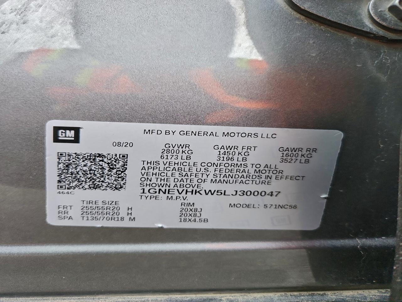 2020 Chevrolet Traverse Lt VIN: 1GNEVHKW5LJ300047 Lot: 96622265