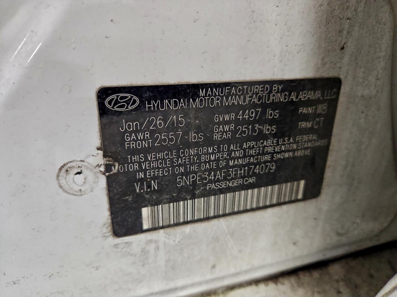 2015 Hyundai Sonata Sport VIN: 5NPE34AF3FH174079 Lot: 95945655