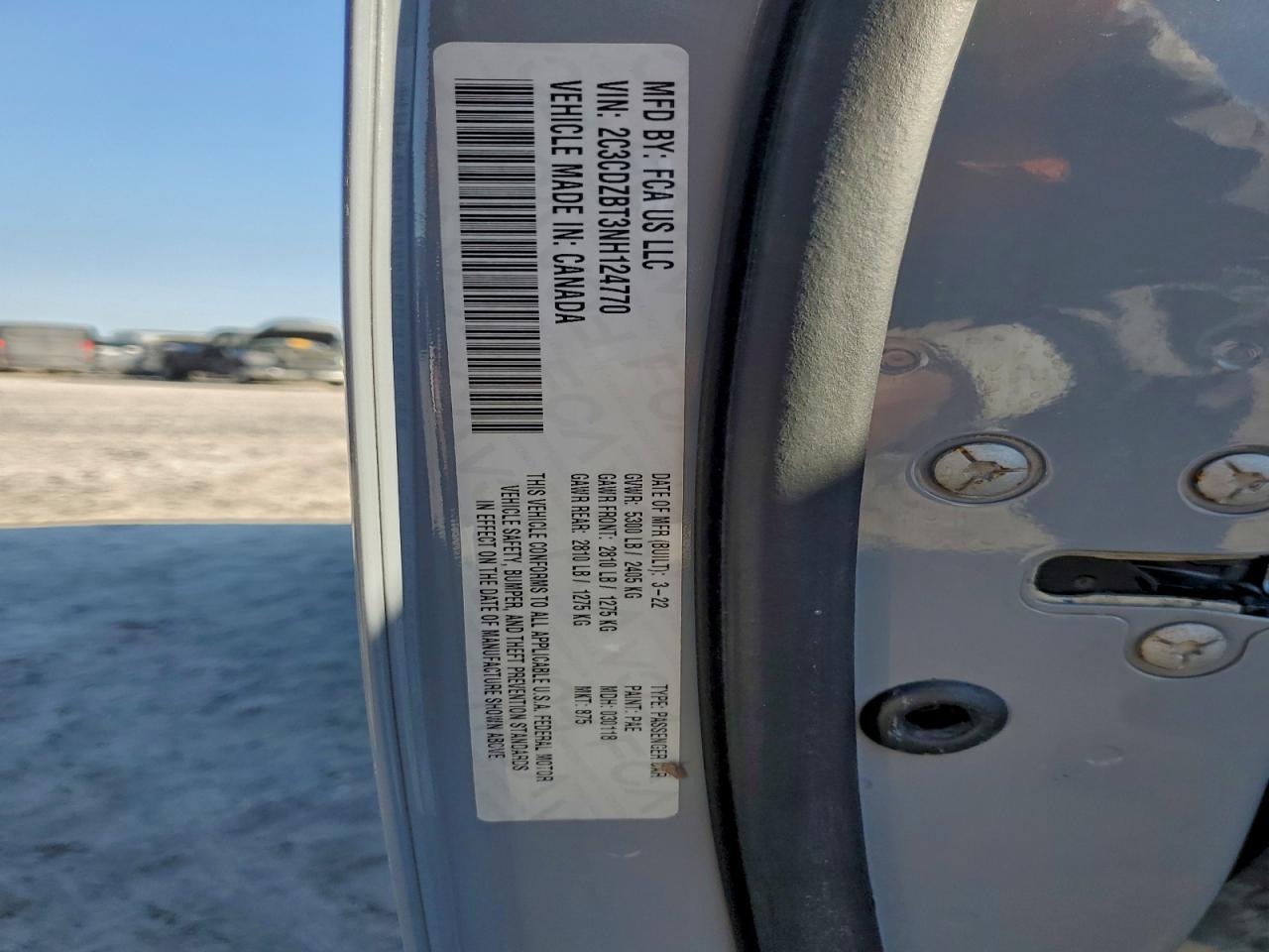 2022 Dodge Challenger R/T VIN: 2C3CDZBT3NH124770 Lot: 96533325