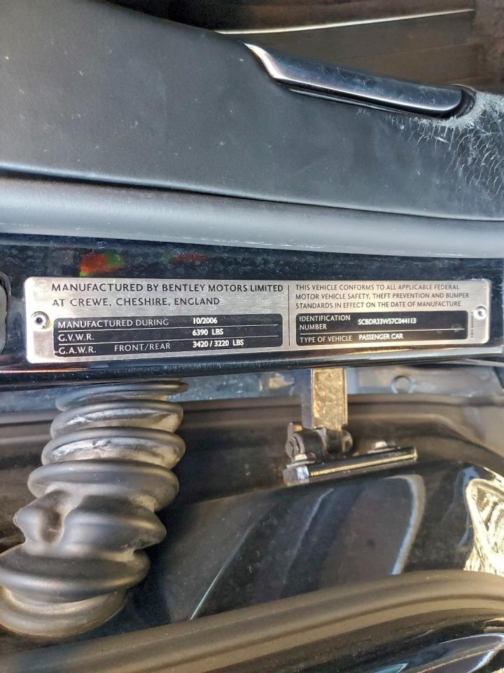 2007 Bentley Continental Gtc VIN: SCBDR33W57C044113 Lot: 95109905