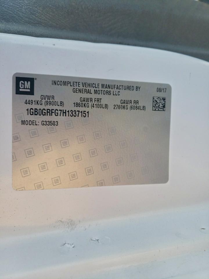 2017 Chevrolet Express G3500 Box Truck VIN: 1GB0GRFG7H1337151 Lot: 94477105