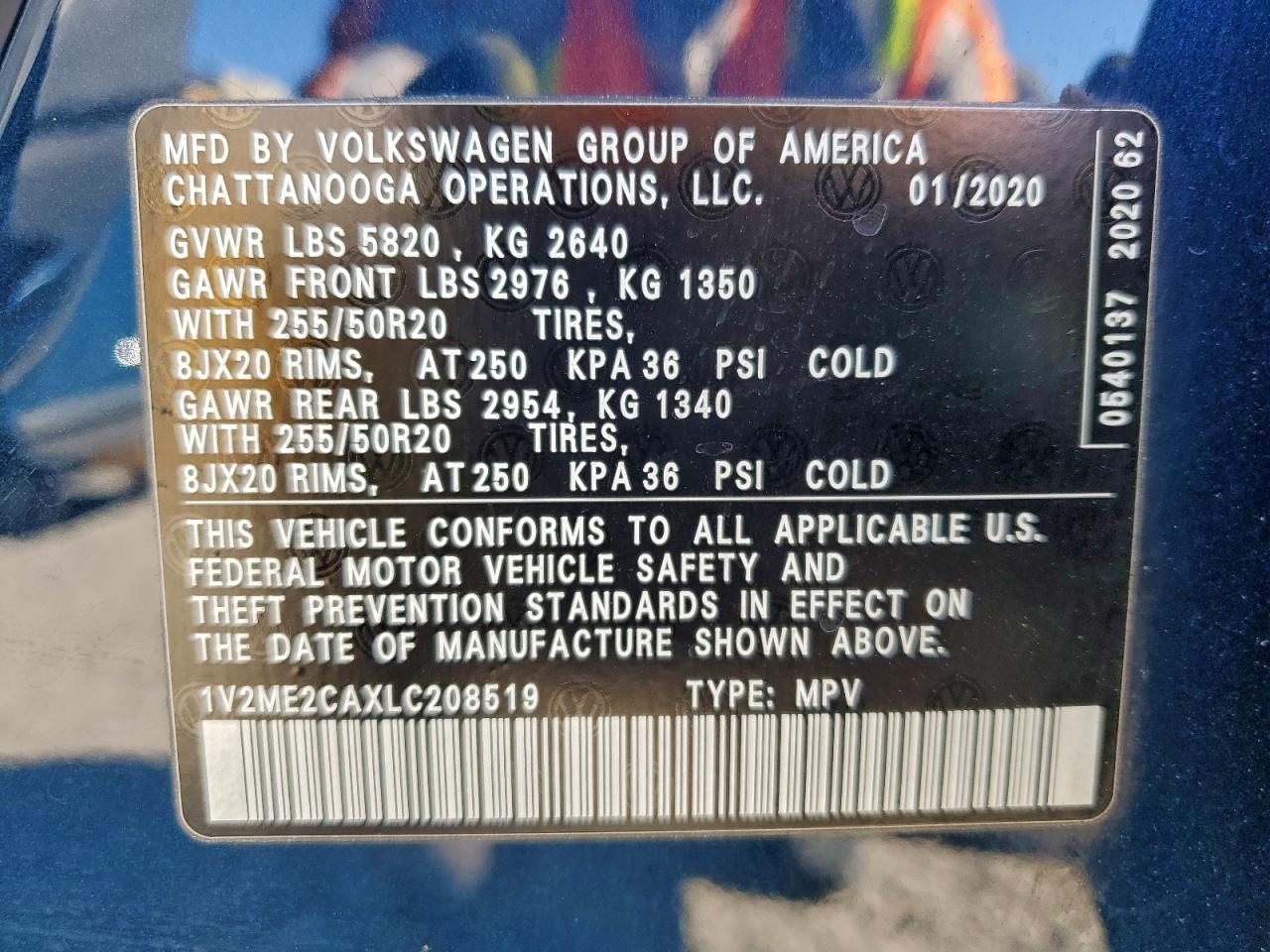 2020 Volkswagen Atlas Cross Sport Sel VIN: 1V2ME2CAXLC208519 Lot: 97203505
