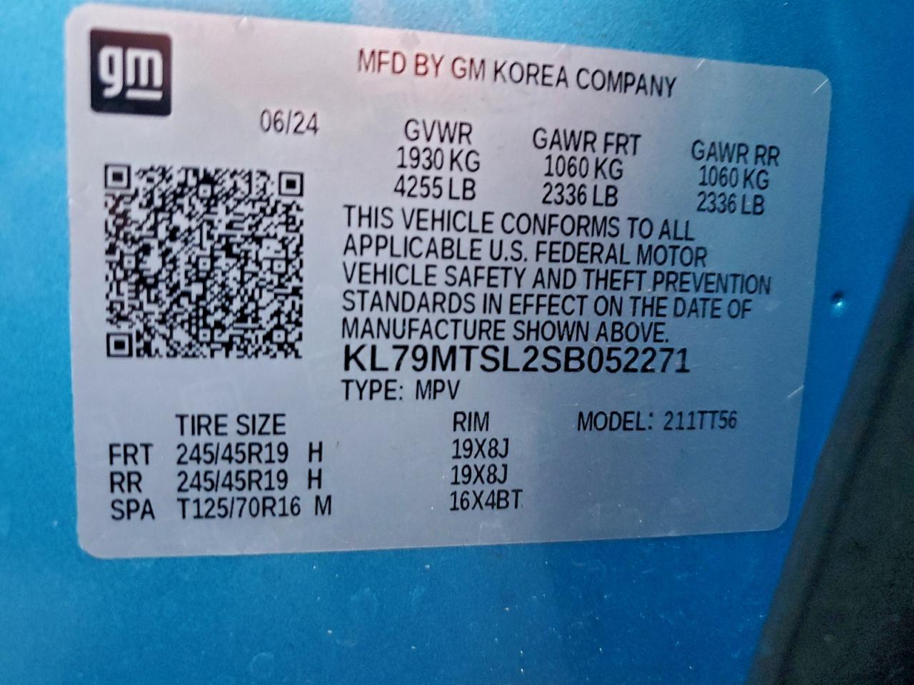 2025 Chevrolet Trailblazer Rs VIN: KL79MTSL2SB052271 Lot: 95155665